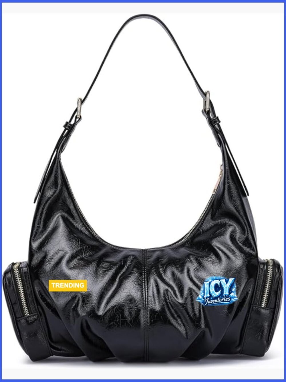 Vegan Leather Hobo Crossbody Bag with Adjustable Strap
